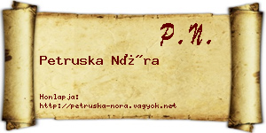 Petruska Nóra névjegykártya