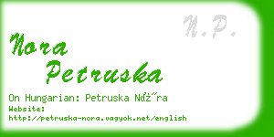 nora petruska business card